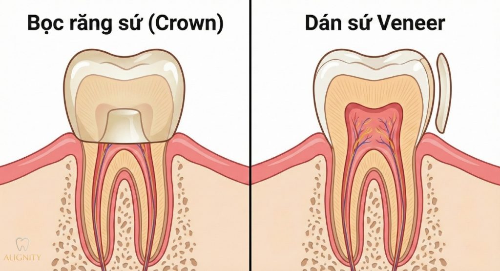 Nên bọc sứ hay dán sứ? Phân tích chi tiết để chọn đúng giải pháp 2 Tỷ lệ mài răng khi bọc răng sứ so với dán sứ veneer bảo tồn răng thật.