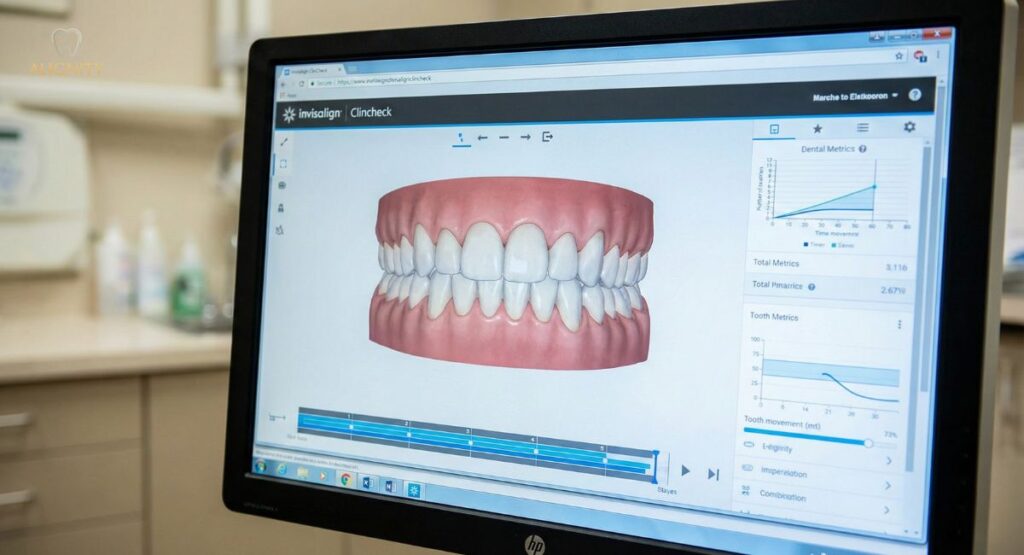 Giao diện phần mềm 3D Clincheck mô phỏng răng di chuyển tại ALIGNITY.