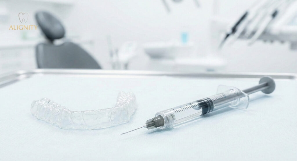 Niềng răng trong suốt có tiêm filler được không? Rủi ro cần lưu ý 1 Khay niềng trong suốt dễ dàng tháo lắp giúp việc chăm sóc sau khi tiêm filler trở nên thuận tiện hơn.