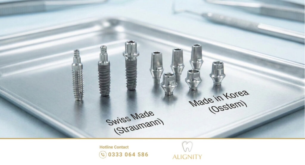 Trồng răng Implant thanh toán theo đợt – Giải pháp tài chính tối ưu tại Nha khoa ALIGNITY 3 Các loại trụ Implant Hàn Quốc và Thụy Sĩ chính hãng