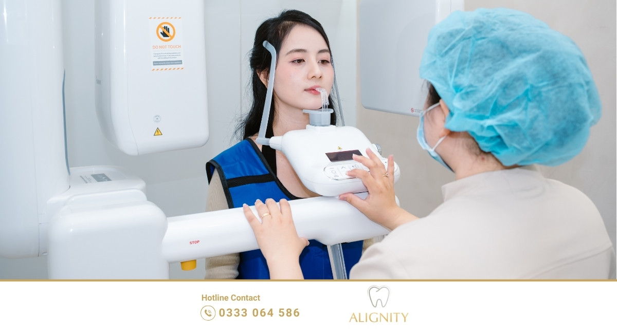 Máy chụp phim CT Cone Beam 3D hiện đại tại Nha khoa ALIGNITY giúp chẩn đoán chính xác.