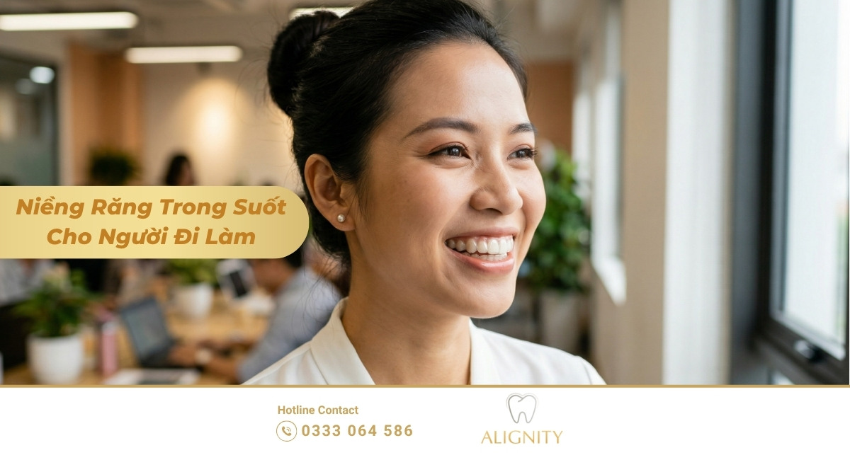 Cận cảnh khay niềng răng trong suốt thẩm mỹ cho người đi làm