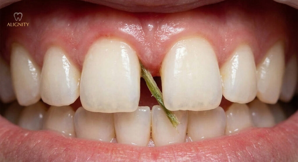 Khoảng kẻ hở răng dễ mắc nhưng thức ăn 