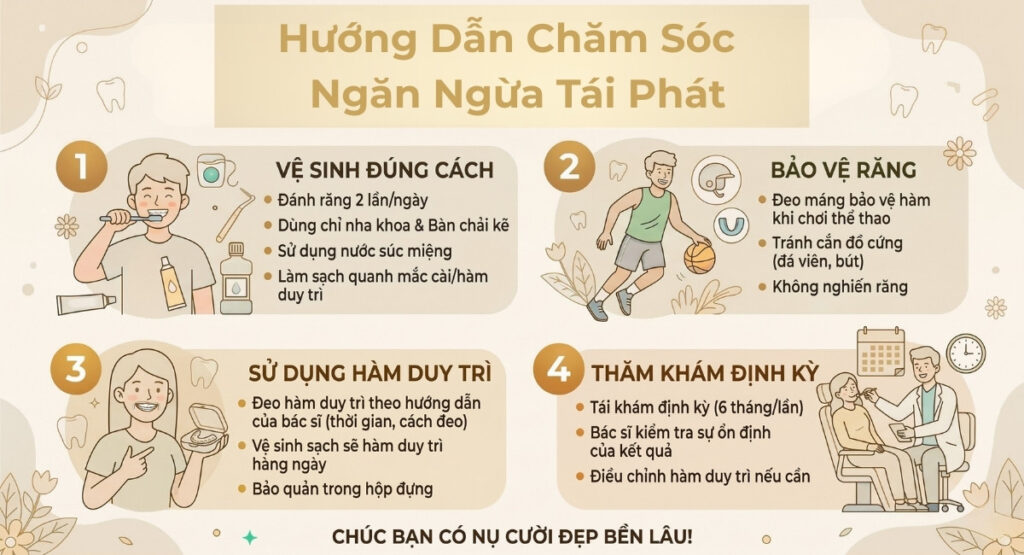 Infographic hướng dẫn chăm sóc và ngăn ngừa tái phát