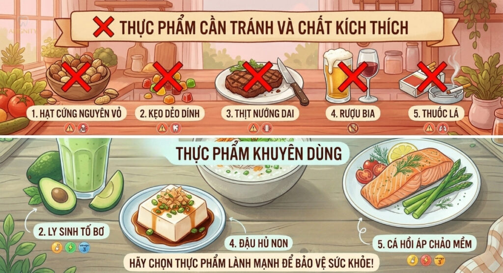 Những thực phẩm cần tránh sau kh cấy ghép Implant
