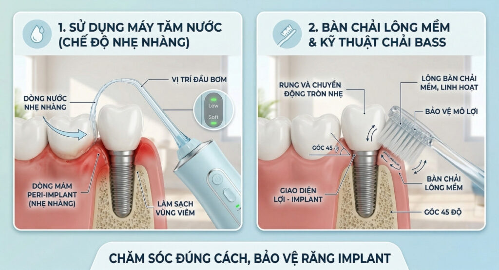 Hướng dẫn chăm sóc vệ sinh răng implant đúng cách 