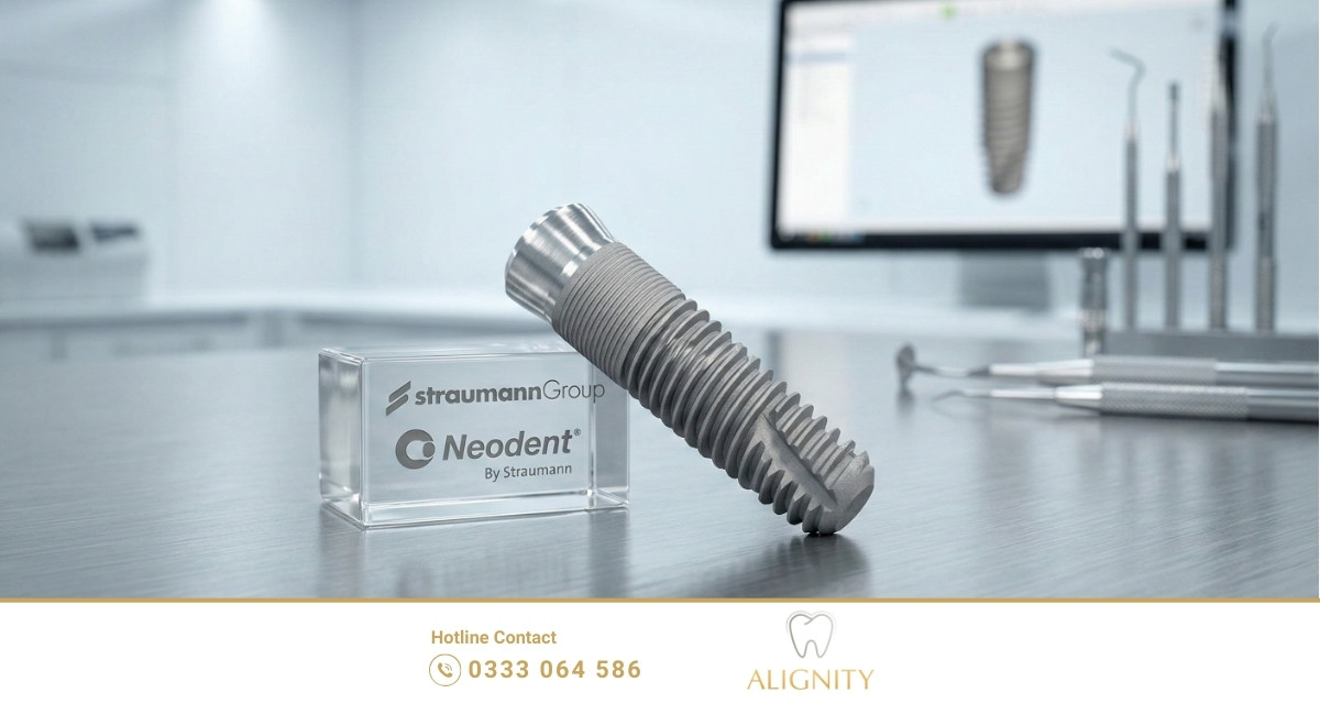 Ảnh hero cận cảnh dòng trụ Neodent Thụy Sĩ